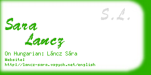 sara lancz business card