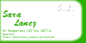 sara lancz business card